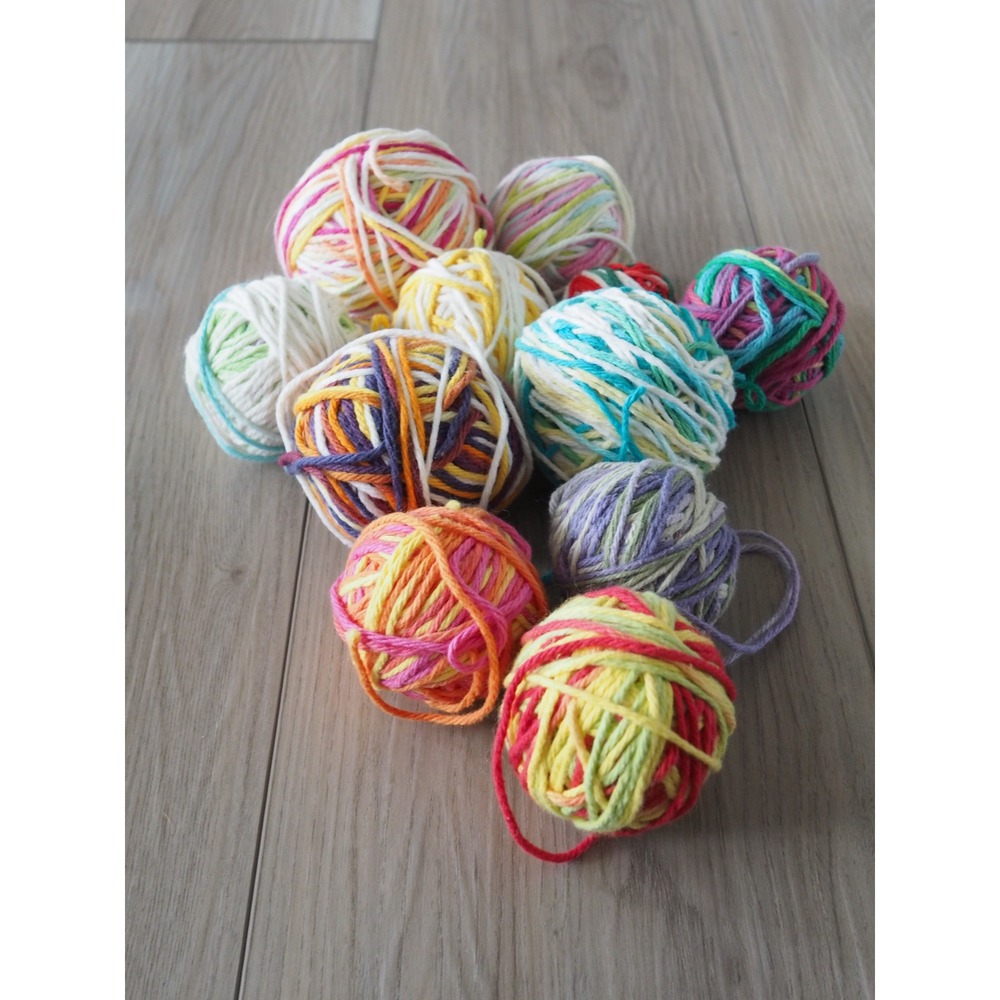 Lily Sugar n Cream Multicolor Cotton Yarn Partial Rolls Craft Scrap Lot Good - Picture 5 of 16
